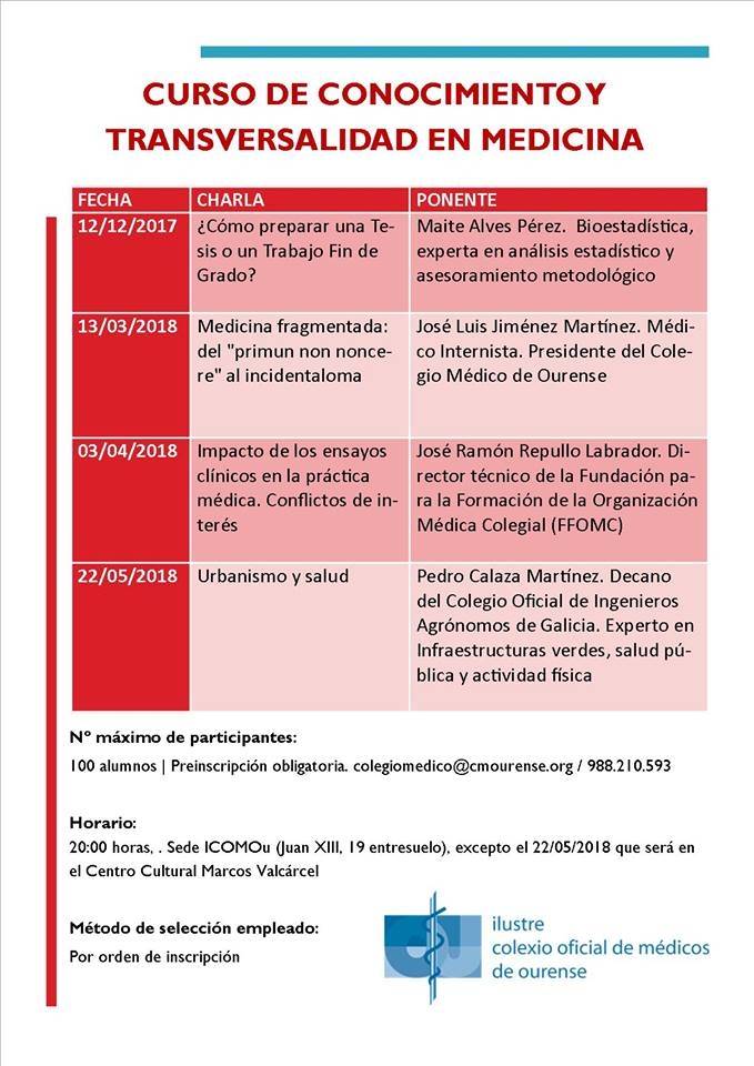 Curso Conocimiento y Transversalidad en Medicina 2018