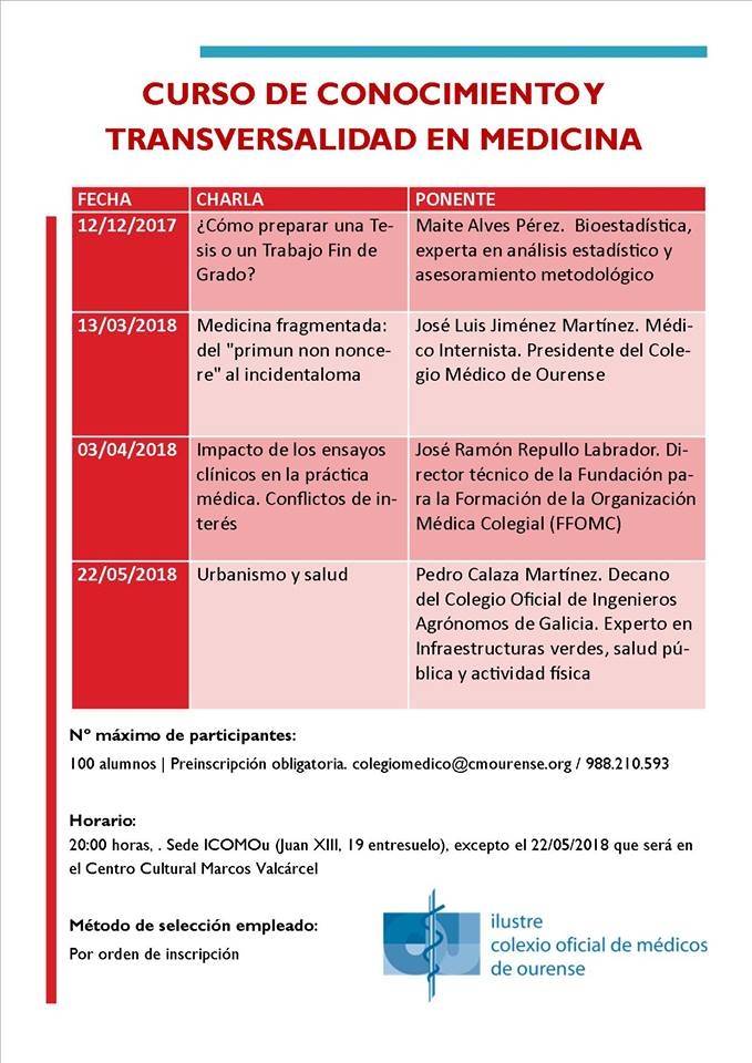 Curso Conocimiento y Transversalidad en Medicina 2018