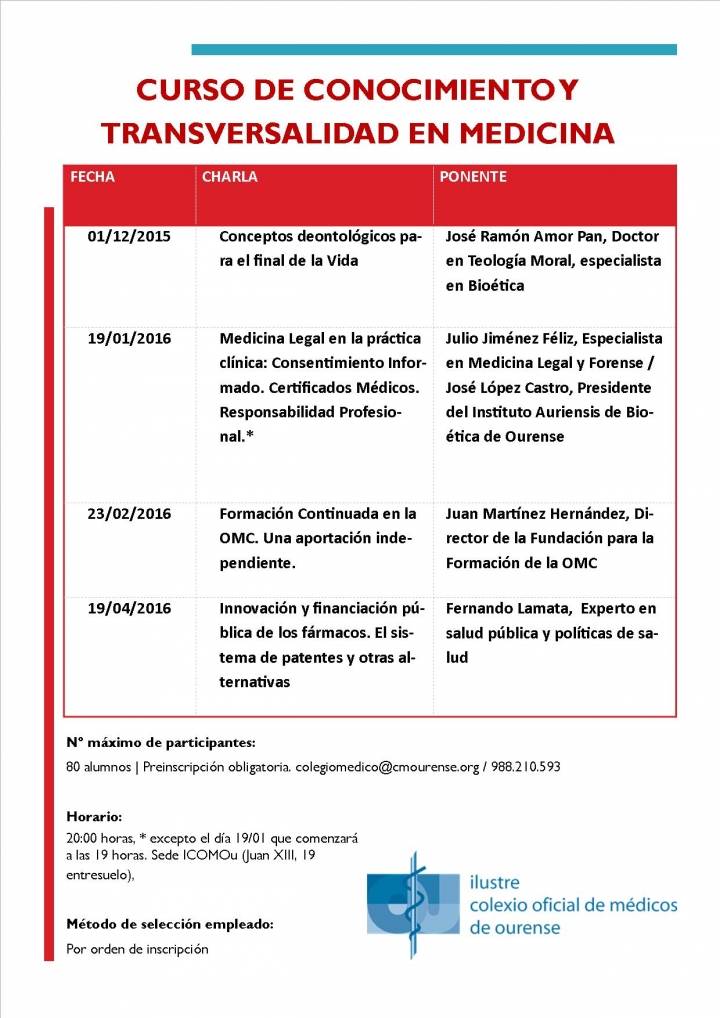 CURSO DE CONOCIMIENTO Y TRANSVERSALIDAD EN MEDICINA