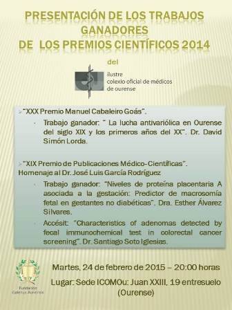 Sesión Clínica Presentación Trabajos Ganadores de los Premios Científicos 2014
