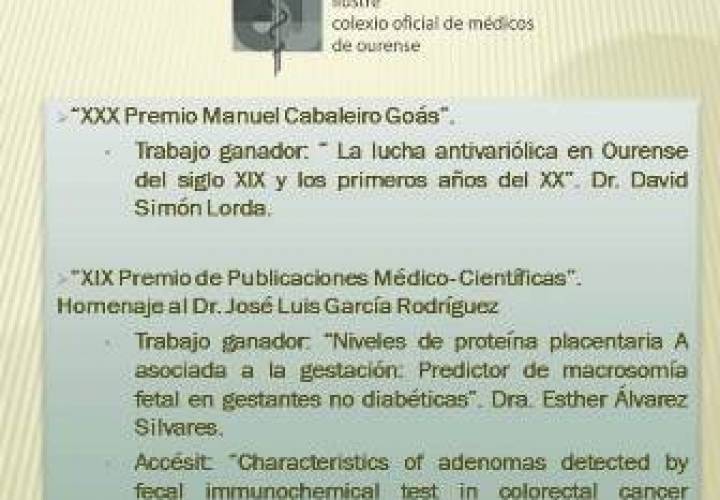 Sesión Clínica Presentación Trabajos Ganadores de los Premios Científicos 2014