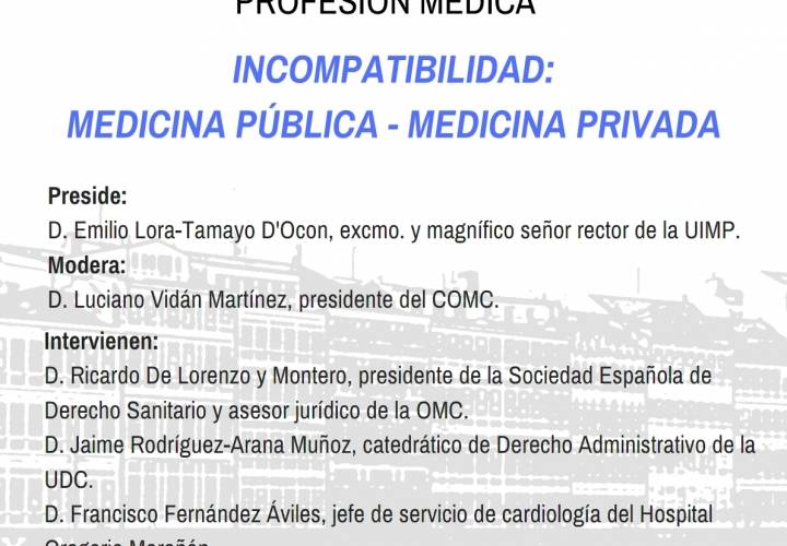 Xornada sobre Incompatibilidades en el Exercicio Público – Privado de la Medicina