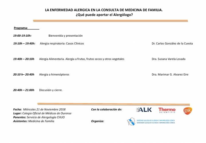 A enfermiade alérxica na consulta de medicina de familia. ¿Qué pode aportar o alergólogo?