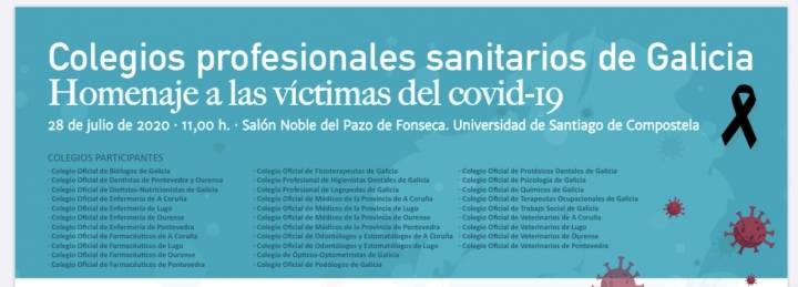 Acto de homenaje de los colegios profesionales sanitarios de Galicia a las víctimas del COVID-19