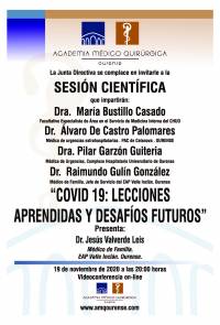 Sesión AMQ: Webinar “COVID 19: LECCIONES APRENDIDAS Y DESAFIOS FUTUROS II”