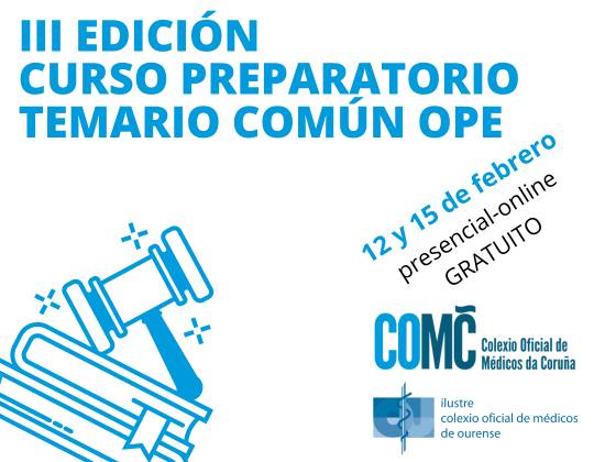 III EDICIÓN CURSO PREPARATORIO TEMARIO COMÚN OPE