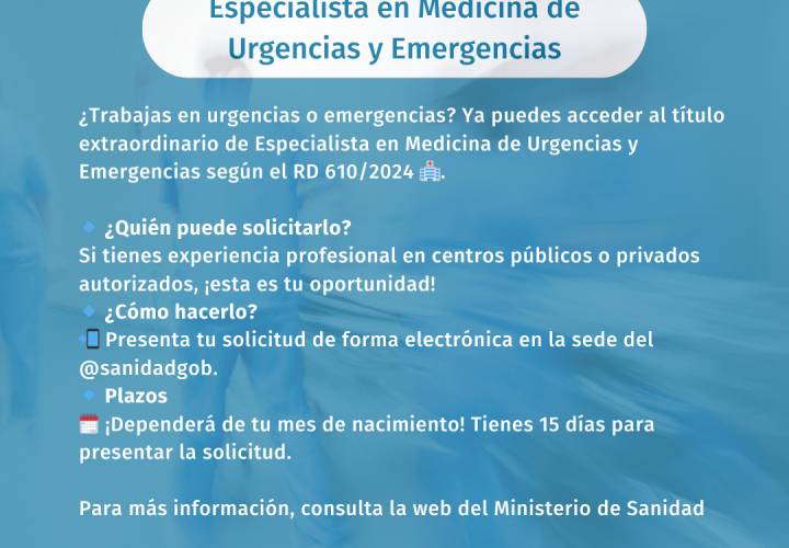Acceso Extraordinario al Título de Especialista en Medicina de Urgencias y Emergencias