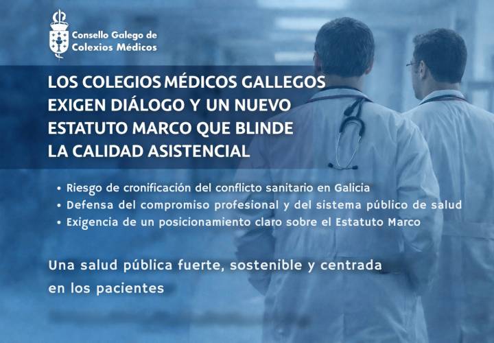 Los colegios médicos gallegos exigen sensibilidad y diálogo a la Ministra de Sanidad