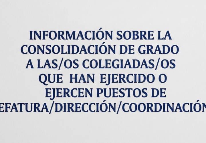 Informe sobre la consolidación de grado a las/los colegiadas/os que han ejercido o ejercen puestos de Jefatura / Dirección / Coordinación