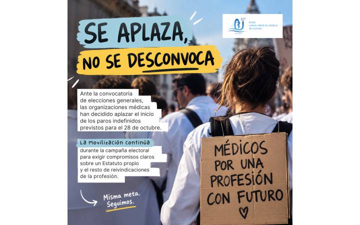 El ICOMOU respalda el aplazamiento temporal de la huelga m&eacute;dica y reclama un Pacto de Estado por la Sanidad